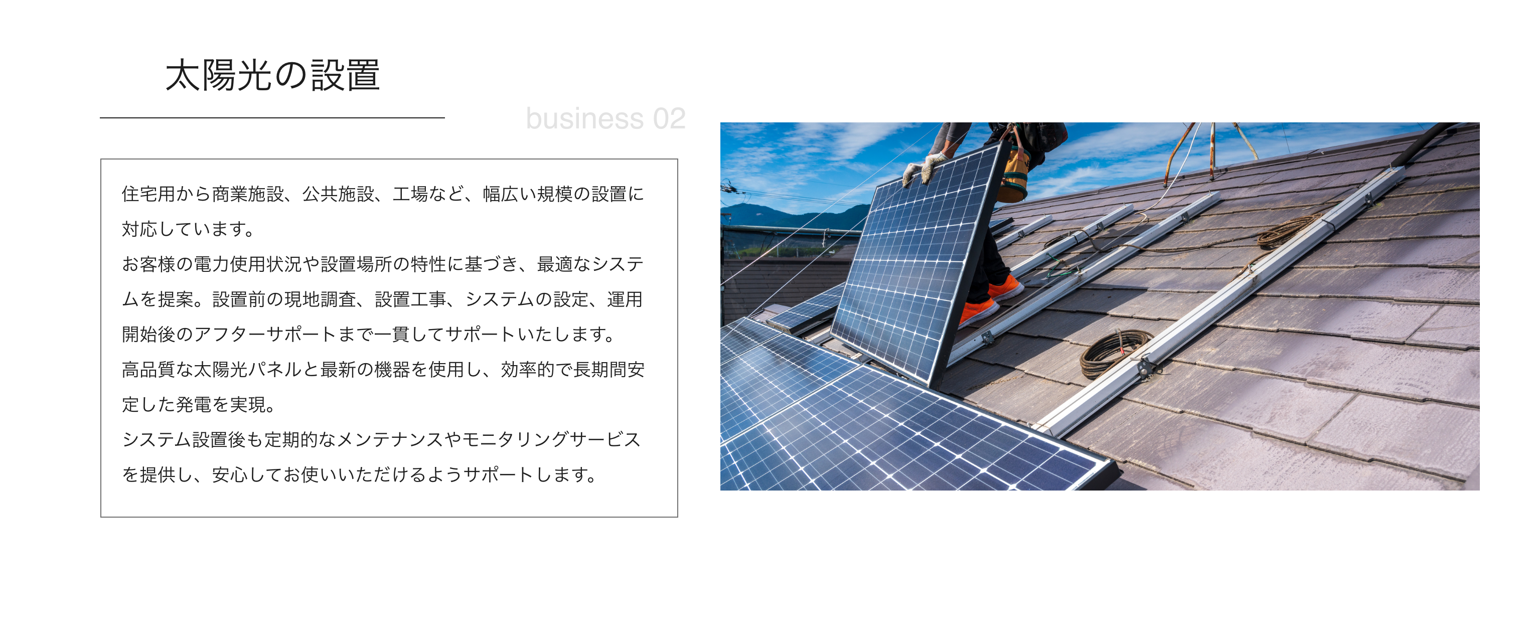 太陽光の設置